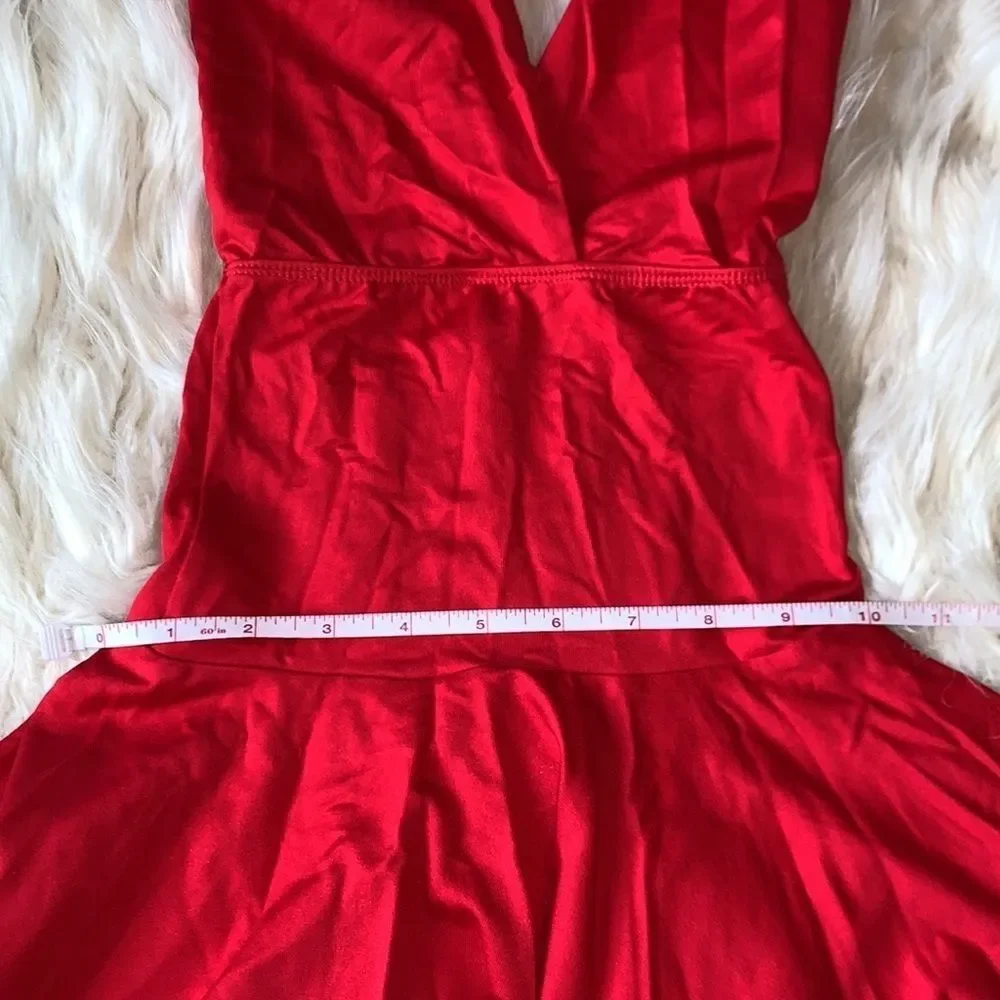 MotionWear Red Plunge Dress Medium Child 8-10